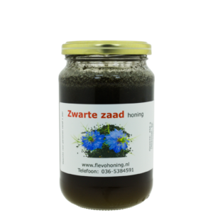 450 gram zwarte zaadhoning online te koop van Imkerij Flevohoning